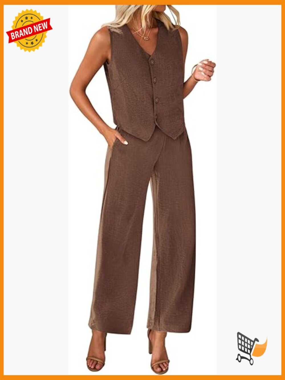 2 Piece Suit Set Crop Vest Blazer Wide Leg Pants Work Office Outfits Summer